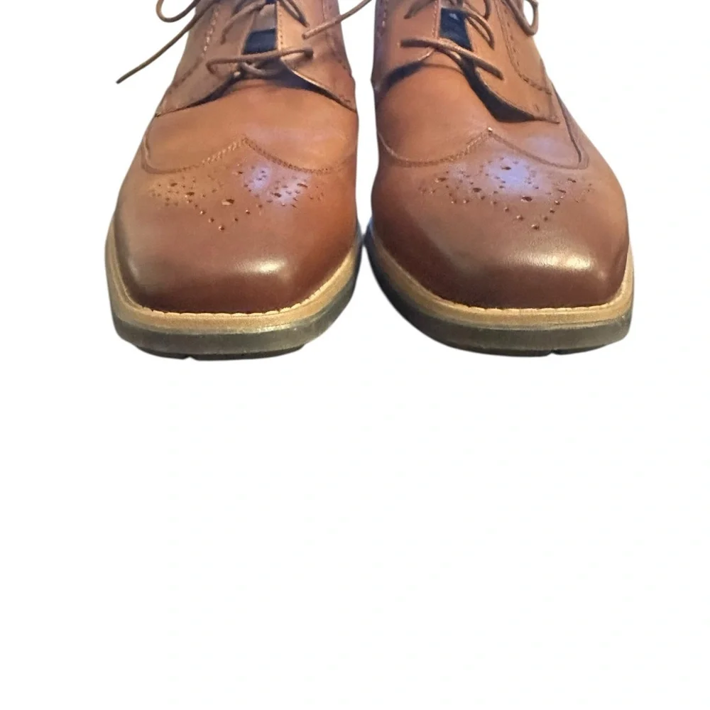 Rockport Total Motion Mens Tan Leather Wingtip Oxford Dress Shoes CJ2865 Size 12